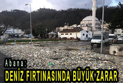 <center> Abana: </center><center><font color=’blue’> DENİZ FIRTINASINDA BÜYÜK ZARAR </font></center>