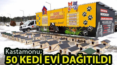 <center> Kastamonu: </center><center><font color=’blue’>50 KEDİ EVİ DAĞITILDI </font></center>