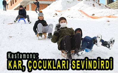 <center> Kastamonu: </center><center><font color=’blue’> KAR, ÇOCUKLARI SEVİNDİRDİ </font></center>