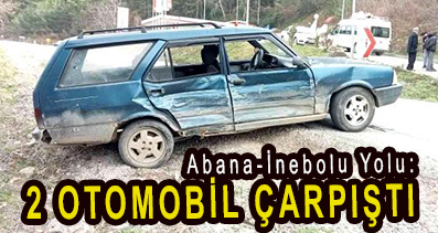 <center> Abana-İnebolu Yolu: </center><center><font color=’blue’>2 OTOMOBİL ÇARPIŞTI </font></center>
