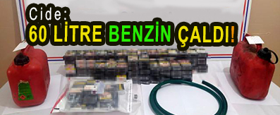 <center> Cide: </center><center><font color=’blue’>60 LİTRE BENZİN ÇALDI! </font></center>