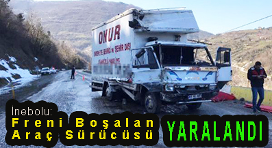 <center> İnebolu: Freni Boşalan </center><center><font color=’blue’> Araç Sürücüsü YARALANDI </font></center>