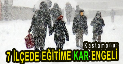 <center> Kastamonu: </center><center><font color=’blue’>7 İLÇEDE EĞİTİME KAR ENGELİ </font></center>