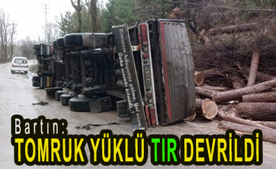 <center> Bartın: </center><center><font color=’blue’> TOMRUK YÜKLÜ TIR DEVRİLDİ </font></center>