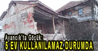 <center> Ayancık’ta Göçük: </center><center><font color=’blue’>5 EV KULLANILAMAZ DURUMDA </font></center>