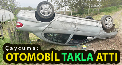 <center> Çaycuma: </center><center><font color=’blue’> OTOMOBİL TAKLA ATTI </font></center>