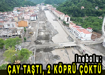 <center> inebolu: </center><center><font color=’blue’> ÇAY TAŞTI, 2 KÖPRÜ ÇÖKTÜ </font></center>