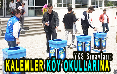 <center> YKS Sınavları: </center><center><font color=’blue’> KALEMLER KÖY OKULLARINA  </font></center>