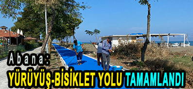 <center> Abana: </center><center><font color=’blue’> YÜRÜYÜŞ-BİSİKLET YOLU TAMAMLANDI </font></center>