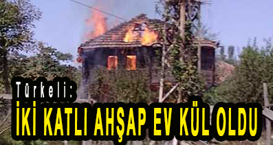 <center> Türkeli: </center><center><font color=’blue’> İKİ KATLI AHŞAP EV KÜL OLDU </font></center>