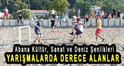 <center>37. Abana Kültür, Sanat ve Deniz Şenlikleri </center><center><font color=’blue’> YARIŞMALARDA DERECE ALANLAR </font></center>