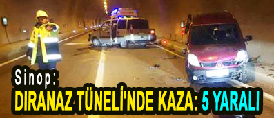<center> Sinop: </center><center><font color=’blue’> DIRANAZ TÜNELİ’NDE KAZA: 5 YARALI </font></center>