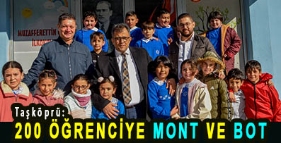 <center> Taşköprü: </center><center><font color=’blue’>200 ÖĞRENCİYE MONT VE BOT  </font></center>