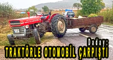 <center> Daday: </center><center><font color=’blue’> TRAKTÖRLE OTOMOBİL ÇARPIŞTI </font></center>