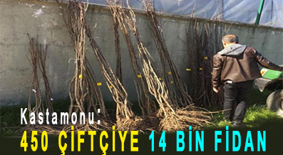 <center> Kastamonu: </center><center><font color=’blue’>450 ÇİFTÇİYE 14 BİN FİDAN </font></center>