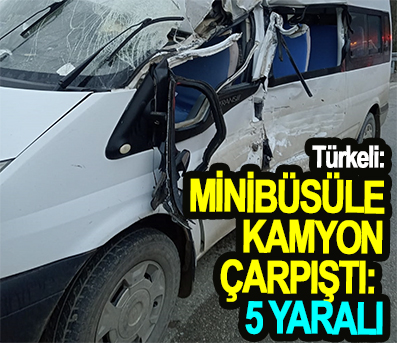 <center> Türkeli: </center><center><font color=’blue’> MİNİBÜSÜLE KAMYON ÇARPIŞTI: 5 YARALI </font></center>