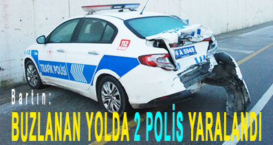<center> Bartın: </center><center><font color=’blue’> BUZLANAN YOLDA 2 POLİS YARALANDI </font></center>