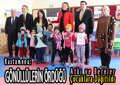 <center> Kastamonu: </center><center><font color=’blue’> Gönüllülerin Ördüğü ATKI VE BERELER  ÇOCUKLARA DAĞITILDI </font></center>