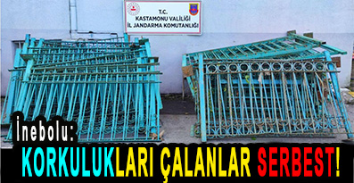 <center> İnebolu: </center><center><font color=’blue’> KORKULUKLARI ÇALANLAR SERBEST! </font></center>