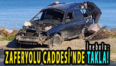 <center> İnebolu: </center><center><font color=’blue’> ZAFERYOLU CADDESİ’NDE TAKLA! </font></center>