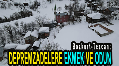 <center> Bozkurt-Tezcan: </center><center><font color=’blue’> DEPREMZADELERE EKMEK VE ODUN  </font></center>