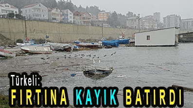 <center> Türkeli: </center><center><font color=’blue’> FIRTINA KAYIK BATIRDI </font></center>