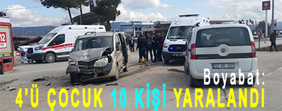 <center> Boyabat: </center><center><font color=’blue’>4’Ü ÇOCUK 10 KİŞİ YARALANDI </font></center>