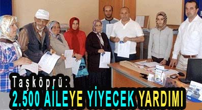 <center> Taşköprü: </center><center><font color=’blue’>2.500 AİLEYE YİYECEK YARDIMI </font></center>