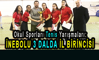 <center> Okul Sporları Tenis Yarışmaları: </center><center><font color=’blue’> İNEBOLU 3 DALDA İL BİRİNCİSİ </font></center>