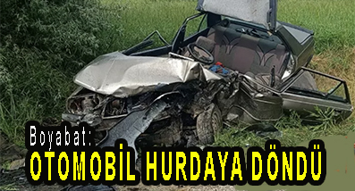 <center> Boyabat: </center><center><font color=’blue’> OTOMOBİL HURDAYA DÖNDÜ </font></center>