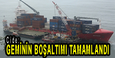 <center> Cide: </center><center><font color=’blue’> GEMİNİN BOŞALTIMI TAMAMLANDI </font></center>