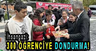 <center> İhsangazi: </center><center><font color=’blue’>300 ÖĞRENCİYE DONDURMA! </font></center>