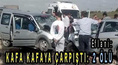 <center> Eflani: </center><center><font color=’blue’> KAFA KAFAYA ÇARPIŞTI: 2 ÖLÜ </font></center>