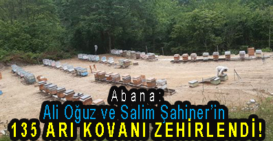 <center> Abana: Ali Oğuz ve Salim Şahiner’in  </center><center><font color=’blue’>135 ARI KOVANI ZEHİRLENDİ! </font></center>