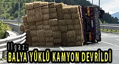 <center> Ilgaz: </center><center><font color=’blue’> BALYA YÜKLÜ KAMYON DEVRİLDİ </font></center>