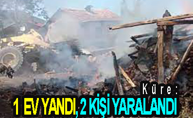 <center> Küre: </center><center><font color=’blue’>1 EV YANDI, 2 KİŞİ YARALANDI  </font></center>