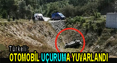 <center> Türkeli: </center><center><font color=’blue’> OTOMOBİL UÇURUMA YUVARLANDI </font></center>