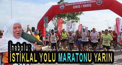 <center> İnebolu: </center><center><font color=’blue’> İSTİKLAL YOLU MARATONU YARIN </font></center>