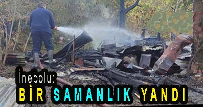<center> İnebolu: </center><center><font color=’blue’> BİR SAMANLIK YANDI </font></center>