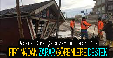 <center> Abana-Cide-Çatalzeytin-İnebolu’da </center><center><font color=’blue’> FIRTINADAN ZARAR GÖRENLERE DESTEK </font></center>