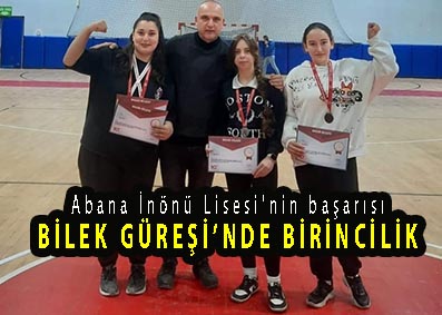 <center> Abana İnönü Lisesi’nin başarısı </center><center><font color=’blue’> BİLEK GÜREŞİ’NDE BİRİNCİLİK </font></center>
