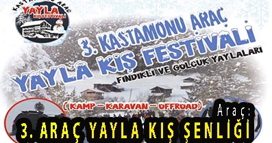 <center> Araç: </center><center><font color=’blue’>3. ARAÇ YAYLA KIŞ ŞENLİĞİ </font></center>