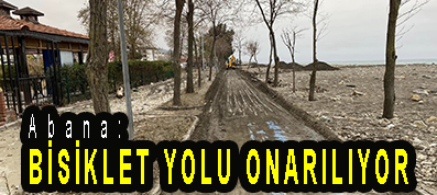 <center> Abana: </center><center><font color=’blue’> BİSİKLET YOLU ONARILIYOR </font></center>