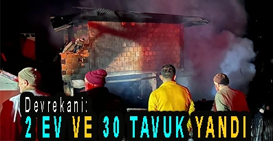 <center> Devrekani: </center><center><font color=’blue’>2 EV VE 30 TAVUK YANDI </font></center>