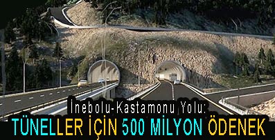 <center> İnebolu- Kastamonu Yolu: </center><center><font color=’blue’> TÜNELLER İÇİN 500 MİLYON ÖDENEK </font></center>