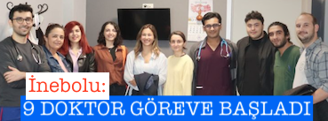 <center> İnebolu: </center><center><font color=’blue’>9 DOKTOR GÖREVE BAŞLADI </font></center>