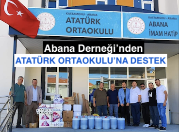<center> Abana Derneği’nden </center><center><font color=’blue’> ATATÜRK ORTAOKULU’NA DESTEK </font></center>