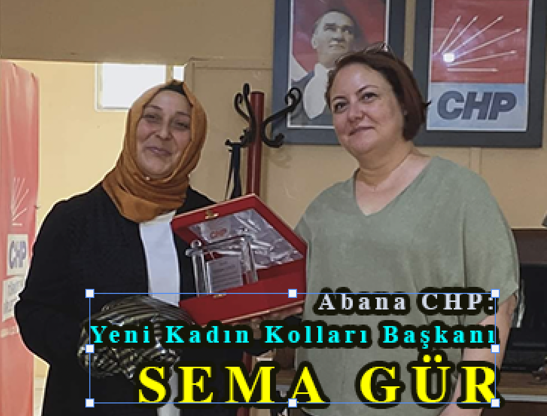 <center> Abana CHP: </center><center><font color=’blue’> Yeni Kadın Kolları Başkanı SEMA GÜR </font></center>