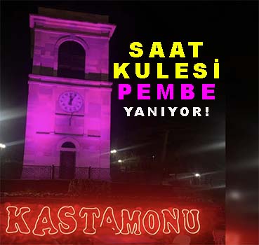 <center> Kastamonu: </center><center><font color=’blue’> SAAT KULESİ PEMBE YANIYOR! </font></center>