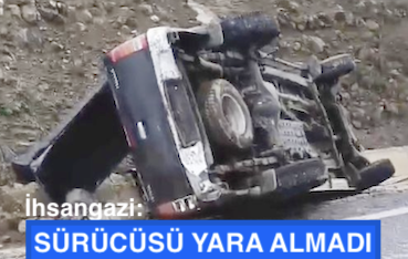 <center> İhsangazi: </center><center><font color=’blue’> SÜRÜCÜSÜ YARA ALMADI </font></center>